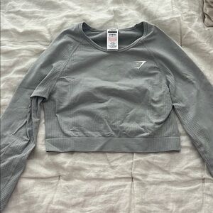 Gymshark Grey Seamless Long Sleeve Crop Top